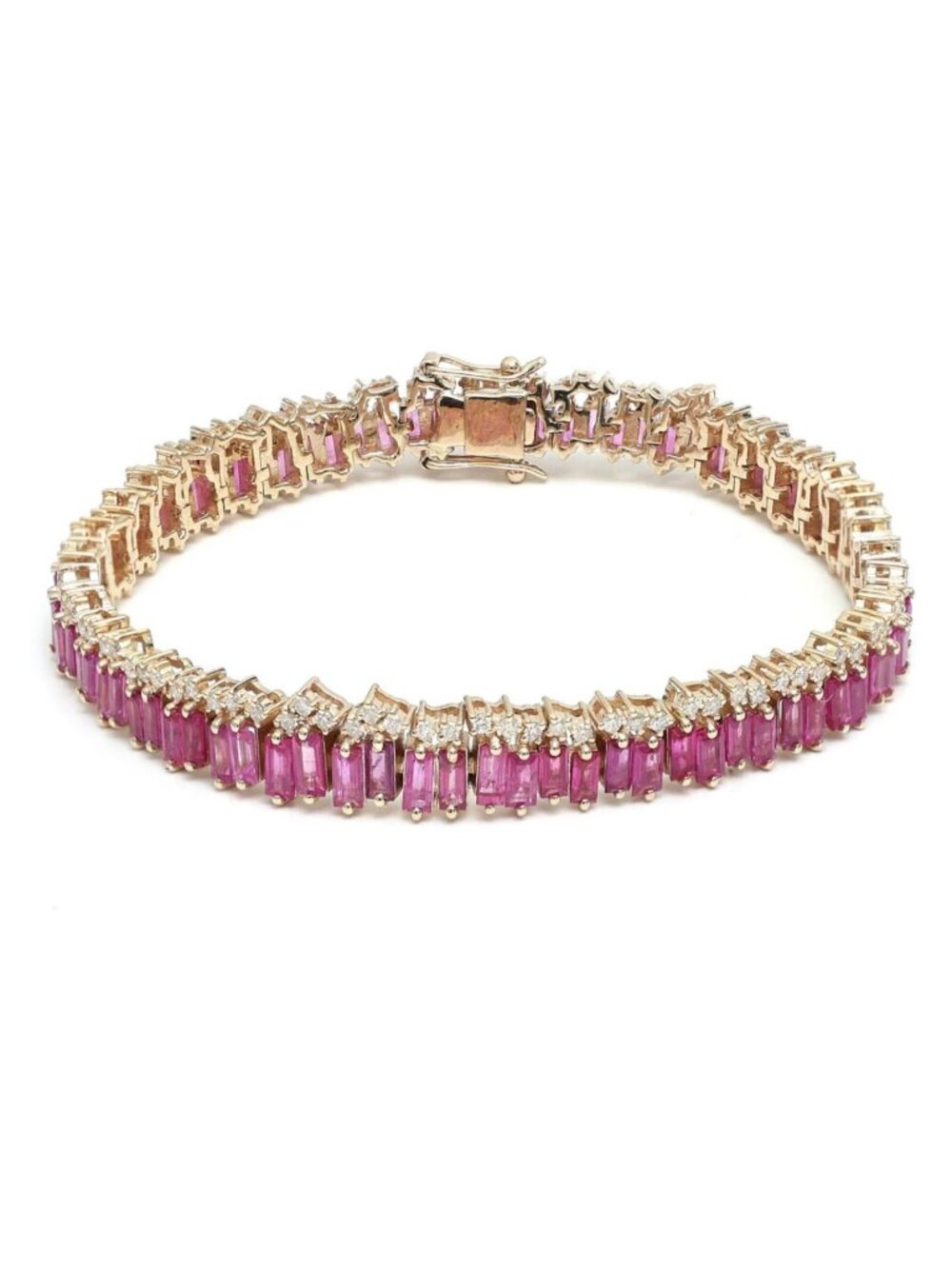Prism Sapphire Emerald-Cut 14K (18K Custom) Gold Tennis Bracelet